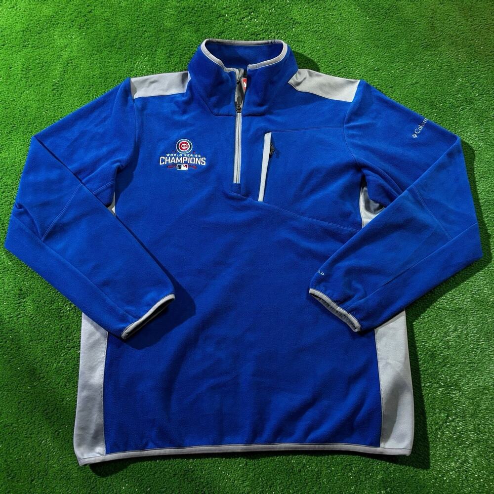 Columbia Chicago Cubs 2016 World Series Champions Omni-Heat Half Zip Men Large